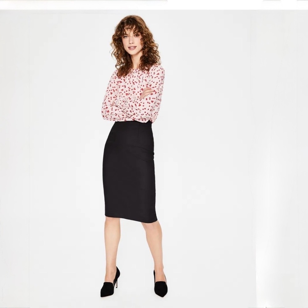 NWT Boden Richmond Pencil Skirt Black US Size 8 New With Tags